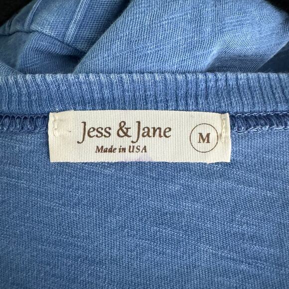 Jess & Jane Mineral Wash City Abstract Tunic Top Blue Lagenlook Artsy Medium - Picture 7 of 9